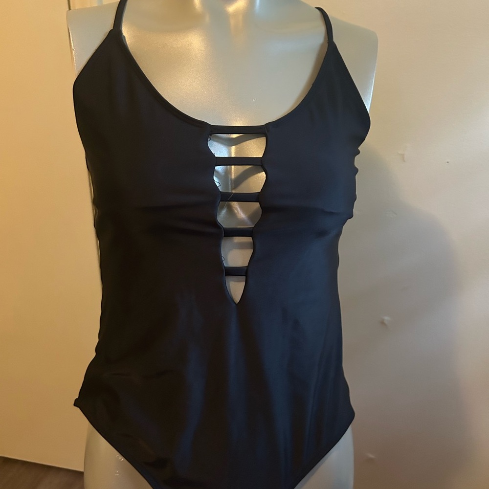 No Boundaries Black Cutout One-Piece Swimsuit